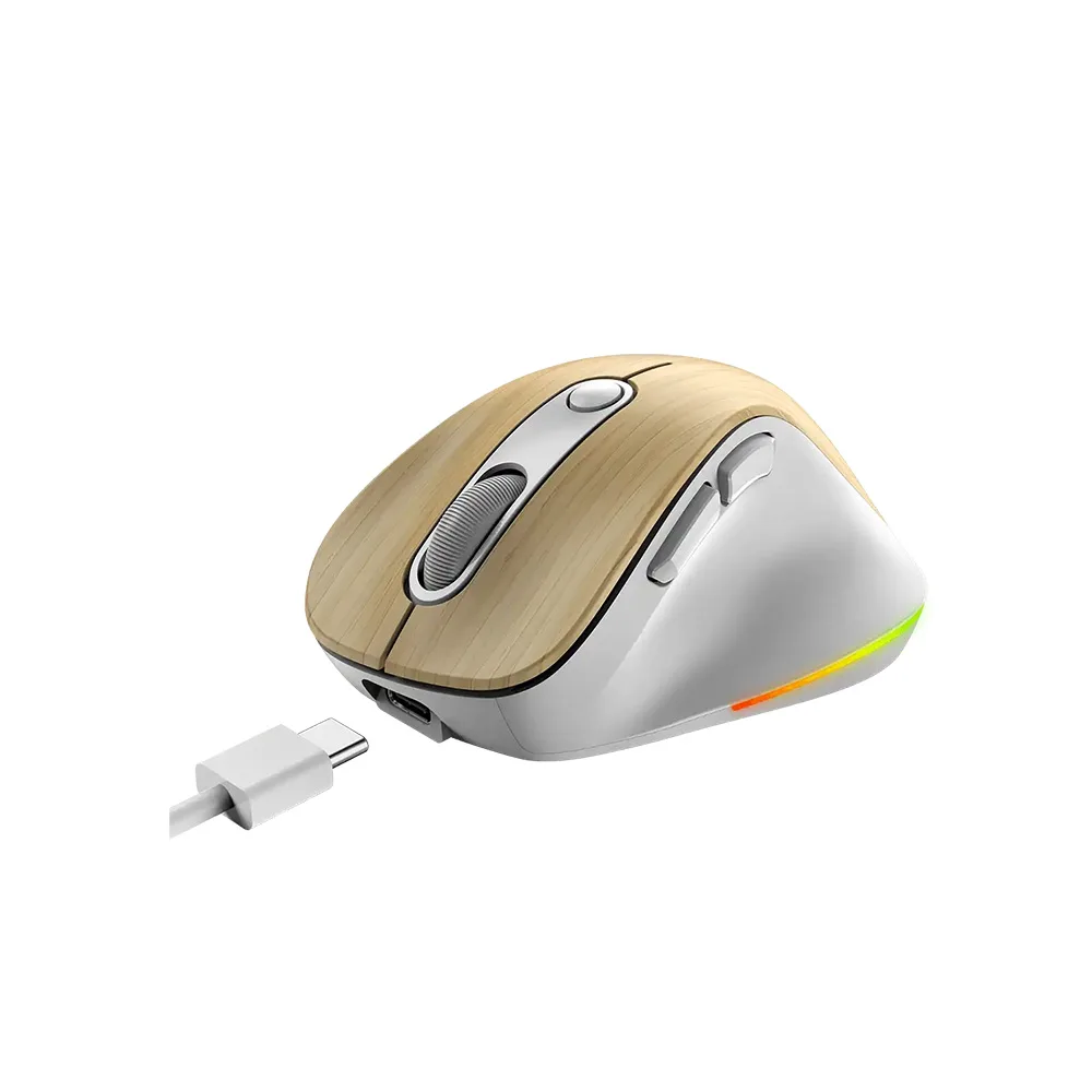 MOUSE GENIUS/WIRELLES MINI ERGO 9000S PRO PINE WOOD RECARGABLE DUAL  BT Y 2 4GHZ RGB DPI 800 A 2 2