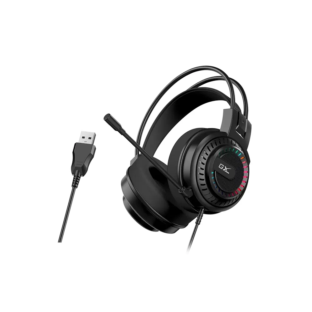 HEADSETS GENIUS/HS-GX570U GAMING USB NEGRO CON RGB LED 2
