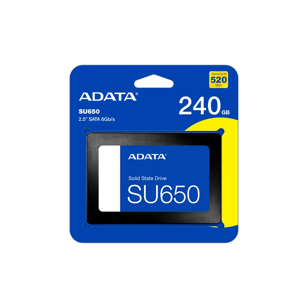 DISCO SSD ADATA 240GB SU650 2.5/SATA 6GB/S /3D NAND/LECTURA 520MB/S /ESCRITURA 450MB/S