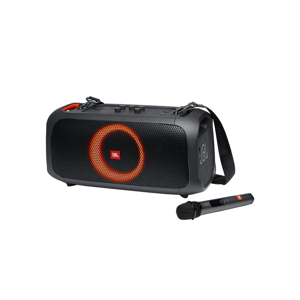 PARLANTE JBL PARTY BOX ON THE GO ESSENTIAL IPX4 100W MIC BLUETOOTH TWS BLACK
