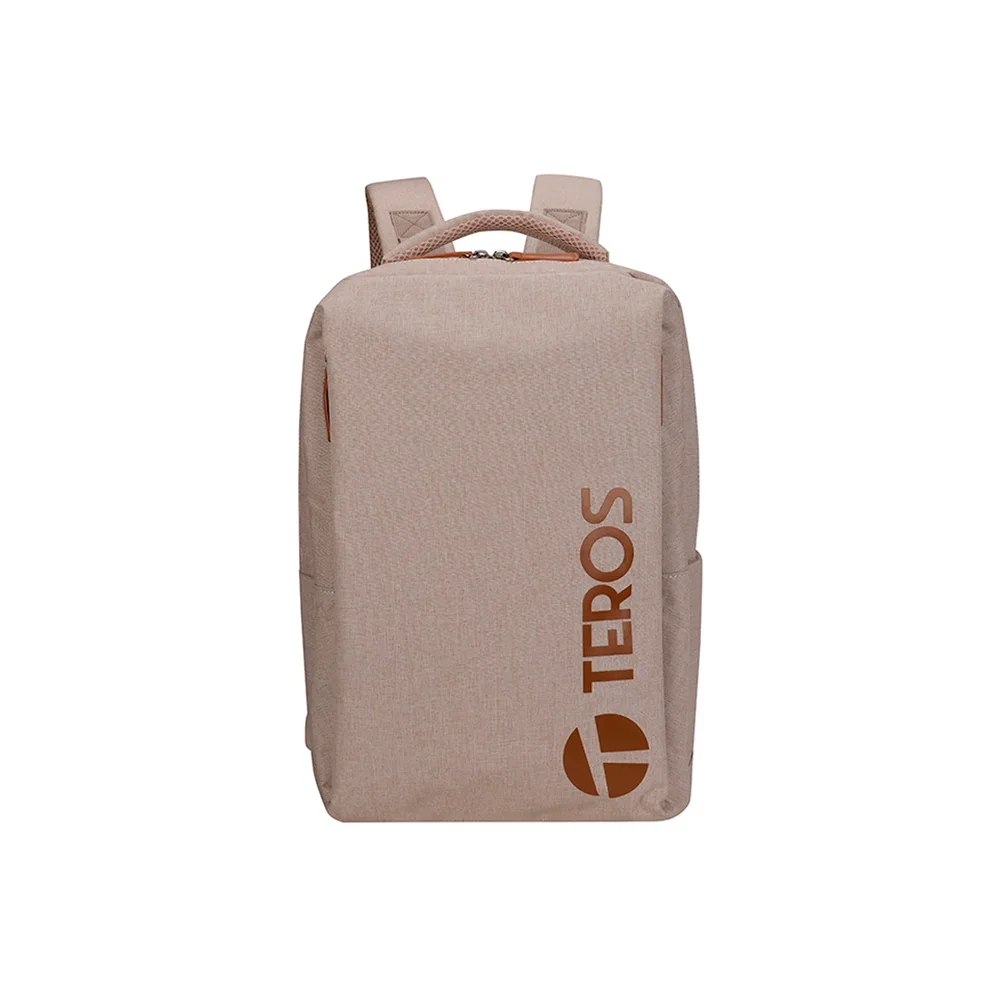 MOCHILA TEROS/TE-9046BG NOTEBOOK HASTA 15.6 /POLIESTER BEIGE /INTERIOR BEIGE.