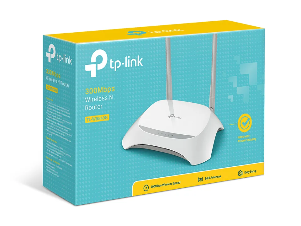 ROUTER TP-LINK TL-WR840N N300, 2 ANT., 4 PUERTOS FE 3